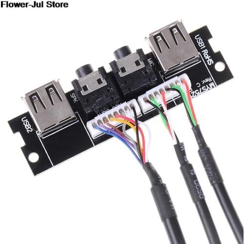 1*Audio Cable PC Computer Case PCB Front Panel USB 2.0 Audio Port Mic Cable Motherboard Connection Cable NEW