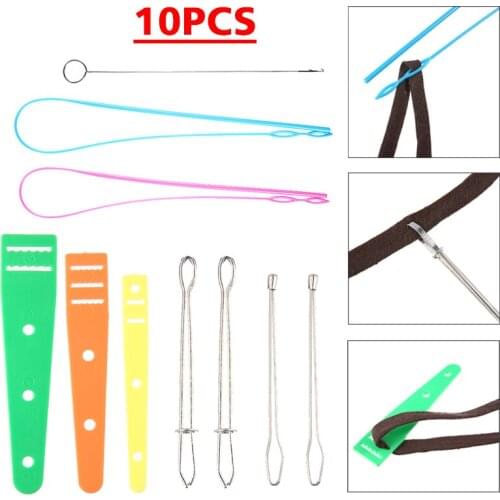 10pcs Drawstring Replacement Threader Tool Set Plastic Elastic Glides Threaders Wear Elastic Band Tool DIY Clothing Supplies