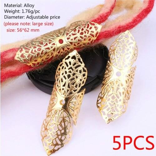 5-100Pcs/Pack Golden 50 Styles Charms Hair Braid Beads Clips Cuffs Rings silver Peacock feather Jewelry Dreadlock Accessories