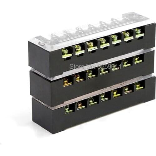 50PCS TB-1507 TB15A7P Suyep 7 Positions Dual Rows 600V 15 A Wire Barrier Block Terminal Strip copper
