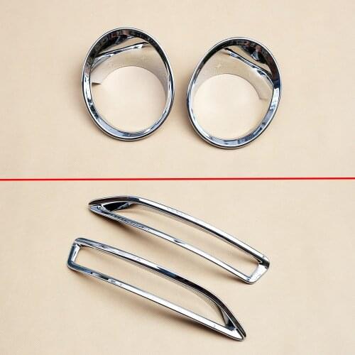 ABS Chrome Front+Rear Fog Light Lamp Foglight Cover Trim Fit For BMW X1 F48 2016 2017 2018 2019 Accessories 4Pcs