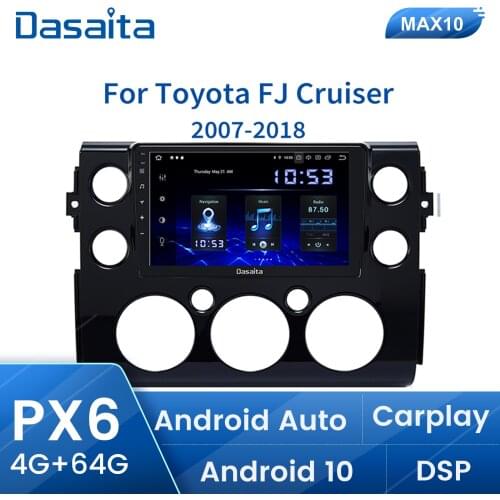 Dasaita Android 10.0 Car Radio for Toyota FJ Cruiser GPS 2007 2010 2011 2012 2015 2016 Navigation TDA7850 Bluetooth