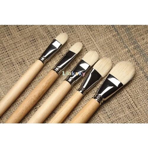 ESCODA 4535 4636 Series,White Hog Bristle,flat Head, Tongue Shaped ,large Oil Painting Wall Painting Brush, Lengthening Handle