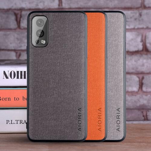 Case for OnePlus Nord 2 5G coque Luxury textile Leather skin soft TPU hard phone cover for Oneplus Nord 2 case