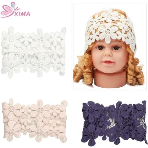 XIMA 1Piece Fashion Flower Headband Girl Headbands Kids Turban Head Wrap Party Hair Band for Children Hair Accessories