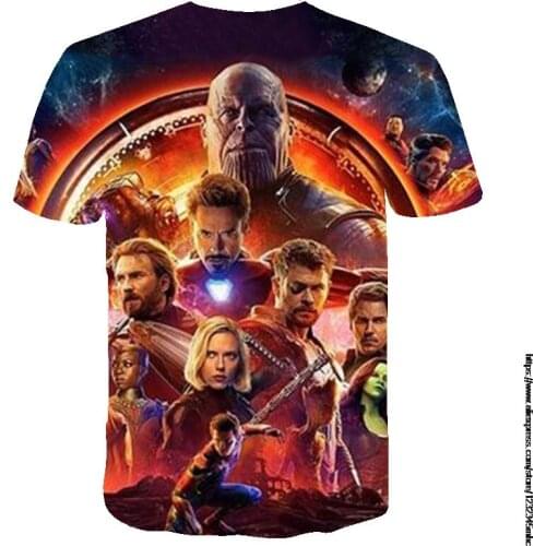 Disney Boys and Girls T Shirt Superhero Avengers Print T Shirt Kids Summer Casual Tops Children Funny T-shirt Tops