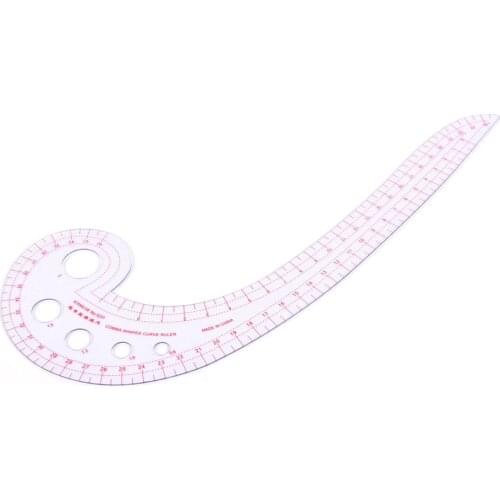 11.8" Long Comma Shaped Plastic Transparent French Curve Ruler Spline