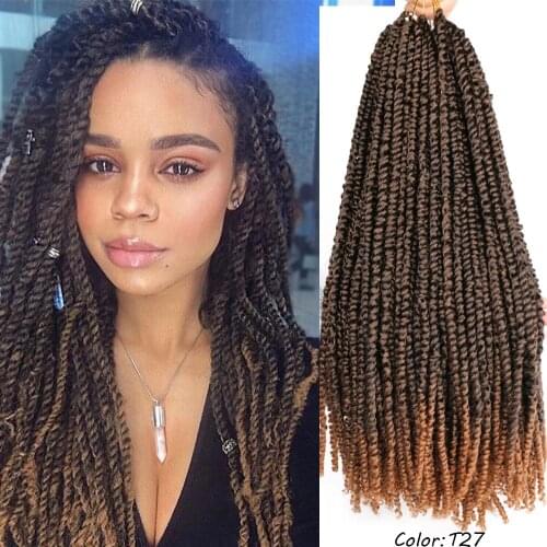 Belle Show Long Pre Twisted Passion Twist Crochet Hair 18Inch 24Roots Pre-looped Synthetic Crochet Braids Hair Spring Twist Hair