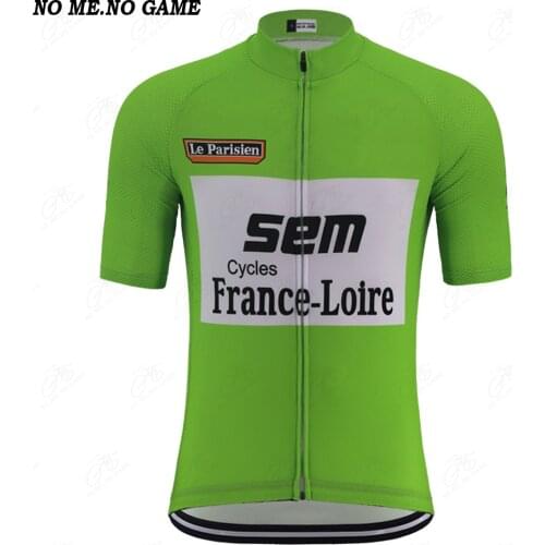 France-loire cycling jersey men summer Retro bicycle jersey short sleeve green cycling clothing road mtb shirt maillot cyclisto