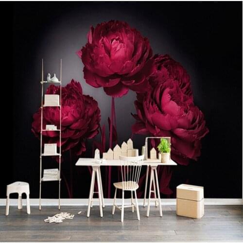 Custom Photo 3D Wallpapers HD Red Rose flower Art Bedroom Hotel TV Sofa Background Wall Murals Home Decor Bedroom Wall Paper