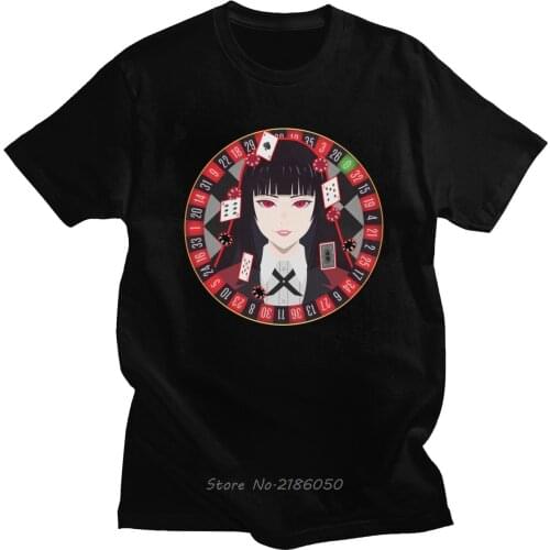 Kakegurui Jabami Yumeko T Shirt Men Cotton Japanese Manga Compulsive Gambler Tee Tops Short Sleeve Graphic T-shirt Harajuku Gift