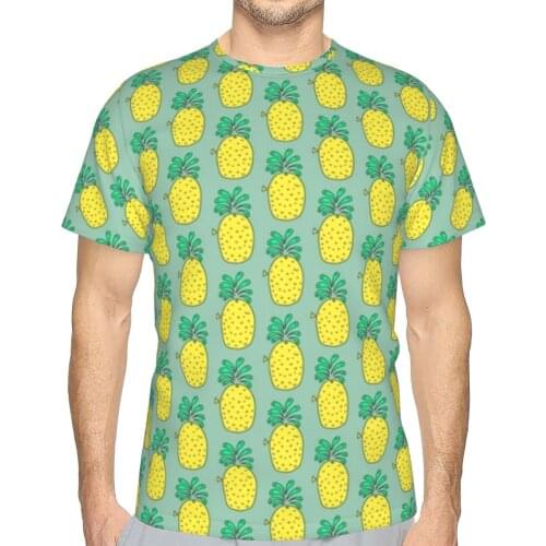 Pineapple T-Shirt Basic Awesome Polyester T Shirt Printed Short-Sleeve Tee Shirt Men Big