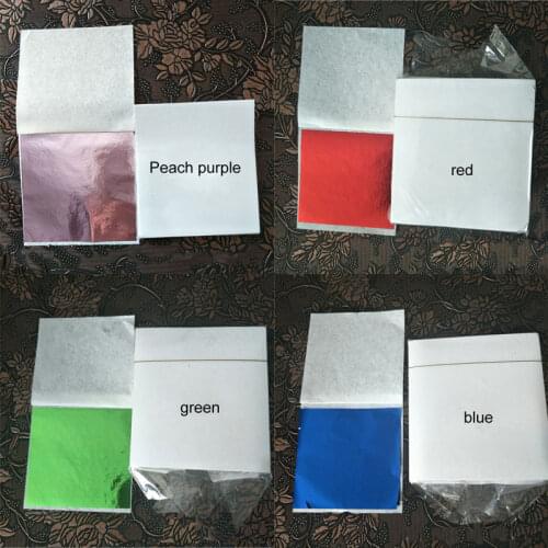 Art Craft Design Paper 8*8.5CM DIY Craft Decor Gilding 100Pcs Imitation Gold Sliver Copper Leaf Leaves Sheets Foil Papers