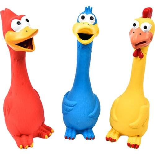 Toy For Dogs Puppy Screaming Rubber Chicken Toy For Dogs Latex Squeak Squeaker Chew Training Pet Products multi-color optional