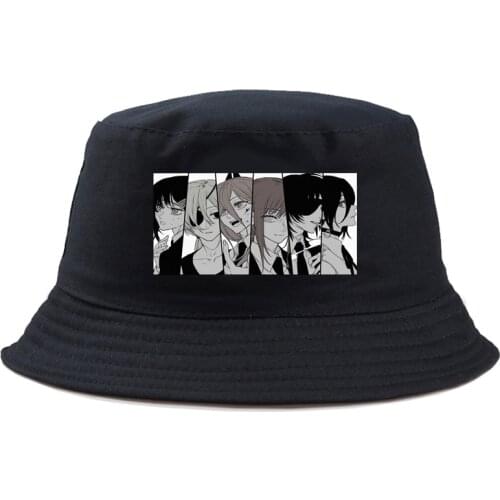 Chainsaw Man print Fisherman cap Panama Street Side Seaside Beach Tourism Bucket Hat Drivers Cap Simple Style