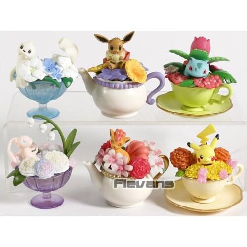 Floral Cup Collection Figures Vol.1 Pikachu Dewgong Vulpix Venusaur Eevee Mew 6pcs/set