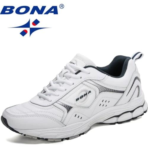 BONA 2020 New Designers Action Leather Running Shoes Breathable Men Sneakers Damping Jogging Sport Shoes Man Trainer Footwear