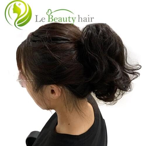 Le Beauty Hair 100% Human Hair Extensions Natural Hair Ponytails Curly Ponytail Wrap Ponytail Human Hair For White Women