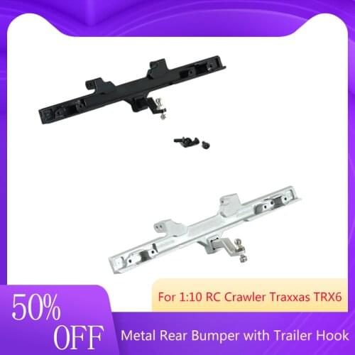 Metal Rear Bumper with Trailer Hook and Mini Tail Light Mount Holes for 1:10 RC Crawler Traxxas TRX6 TRX-6 G63 HOT