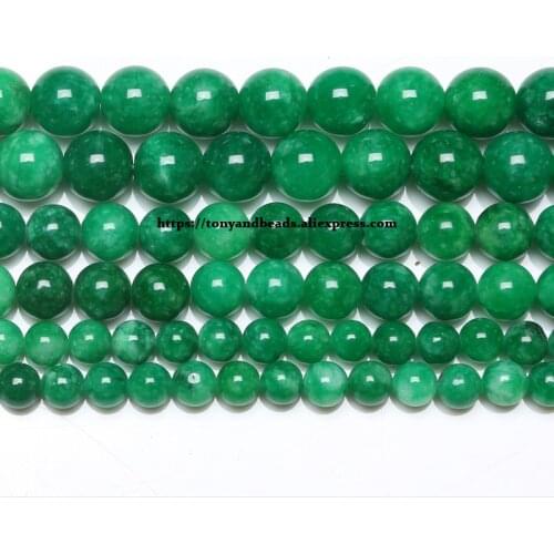 Natural Stone Gan Qing Gradient Green Jades Loose Beads 6 8 10 12MM Pick Size For Jewelry Making