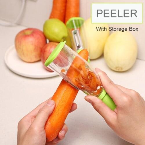 Multifunctional Fruit Peeler Vegetable Potato Peeling Knife with Storage Tube Kitchen Accessories Gadget