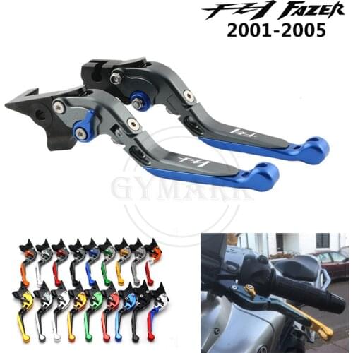 For YAMAHA FZ1 Fazer 2001 2002 2003 2004 2005 Motorcycle Accessories Adjustable Foldable FZ1 Logo Brake Lever Clutch Lever