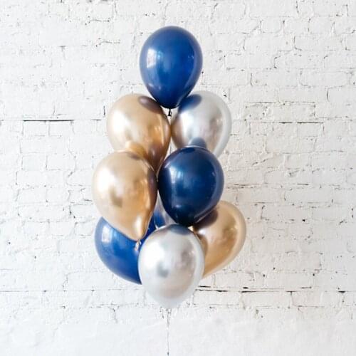 10pcs 10 inch Ink Blue/ Dark Blue Ballon Chrome Gold Navy Blue Balloons Arch Decoration Boys Birthday Party Baby Shower Ballons