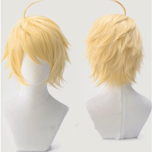 Fate/Prototype Grand Order Arthur Pendragon Golden Short Fluffy Cosplay Wig Halloween Costume Synthetic Hair Saber + Wig Cap