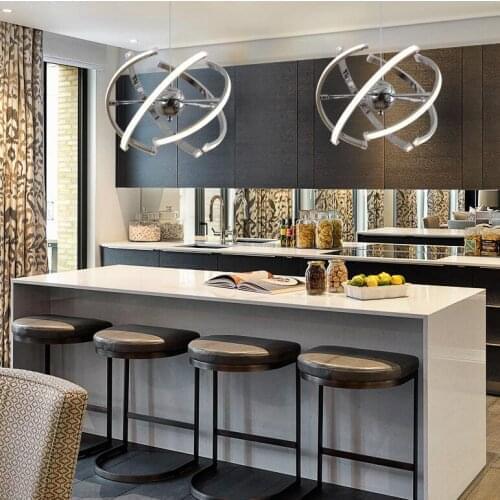 Globe Ball LED Pendant Light Plated Chrome Modern Acrylic Lamp 85-265V for Kitchen Bedroom Dining Room Hanging Lighting DYI 40W