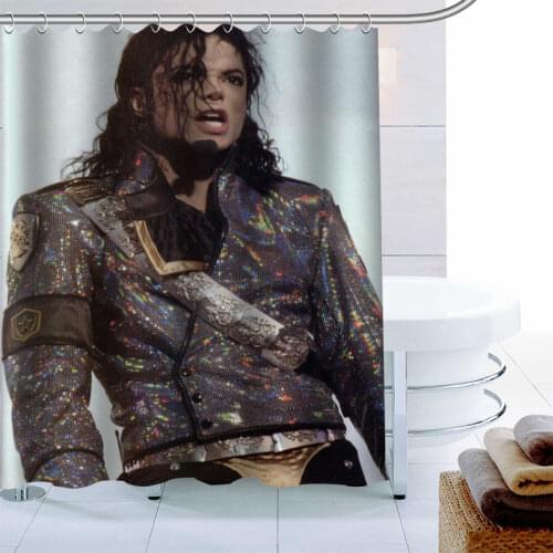 100% Polyester Fabric Custom Michael Jackson Shower Curtain Modern Bathroom Curtain Waterproof With Hook Bath Curtain 03-18