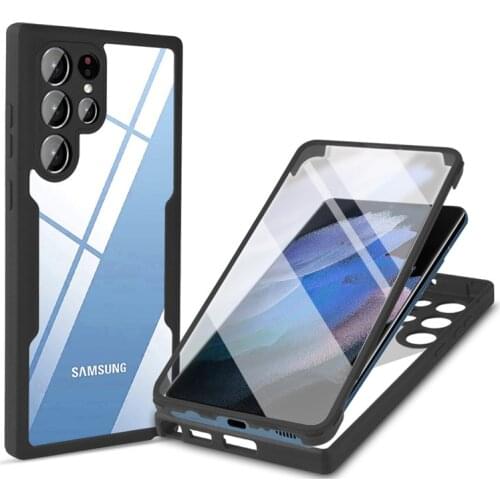 360 Full Body Screen Protection Phone Cases For Samsung A52 A72 A82 A32 5G A22 A12 A02 A21S Soft Clear Slim Silicone Back Cover