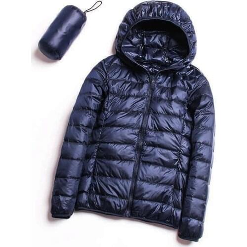 JuneLove Down jacket women 95% duck down coat Ultra Light warm Female Solid Portable stand collar down jacket winter outwears