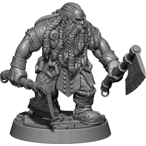 1/32 56mm Resin Model Kits Dwarves Dwarf Axe Warrior Figure Unpainted No Color RW-200