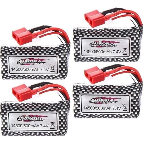 1-4PCS XINLELONG / XLH 9145 high speed RC truck spare parts 7.4v 500mAh 2S 14500 T Plug with Charger