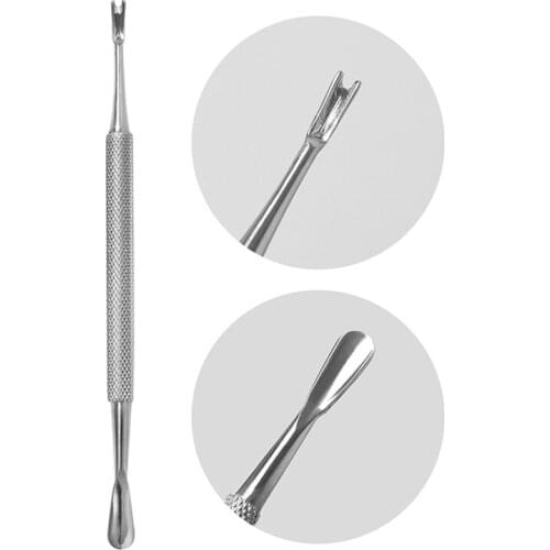 4Pcs/Set Stainless Steel Cuticle Pusher Double Sided Finger Dead Skin Push Nail Cuticle Pusher Nail Art Pedicure Manicure Tools