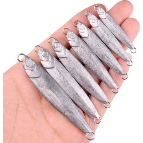 20Pcs Unpainted Metal Cast Jig Spoon 7g-10g-14g-17g-21g-24g-30g-40g Blank Casting Jigging Sea Bass Fishing Lure Tackle DIY