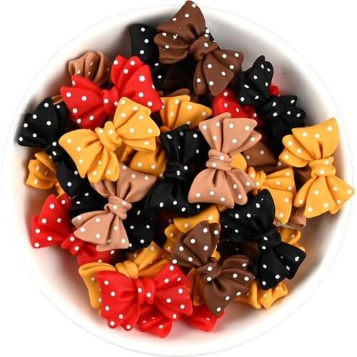 20 Pcs Resin Color Round Point Bowknot DIY Craft Supplies Kids Headwear Clothes Shoes Hats Decor Gift-Wrap Pearl Embellishments