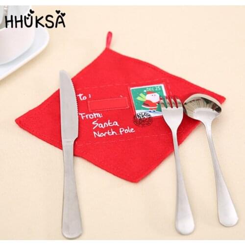 3Pcs Christmas Decorations For Home Red Envelope Santa Claus Cup Tableware Mat Christmas Tree Decorations Pendants New Year