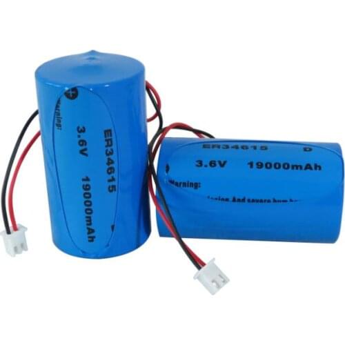 5PCS ER34615M type D intelligent water meter instrument electric flow meter PLC 3.6 V lithium battery ER34615 With Plug