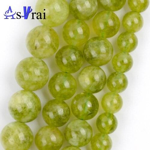 6 8 10mm Stone Beads Olive Green Snow Cracked Crystal Round Loose Spacer Beads For Jewelry Making DIY Bracelet Necklace Charms