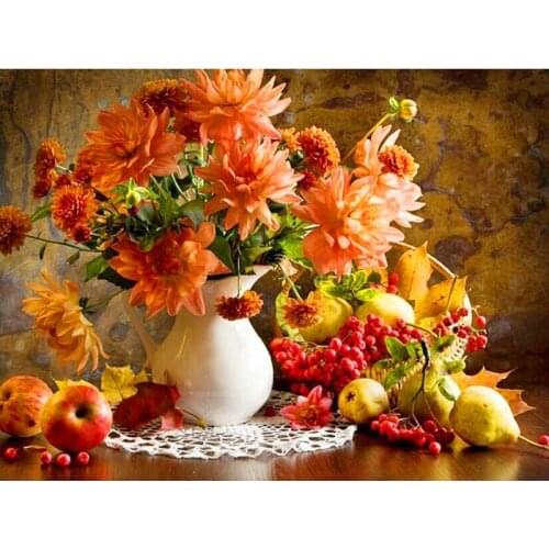 Diamond painting diy stone pictures new needlework cross stitch diamond mosaic embroidery kit flower and fruit A355W