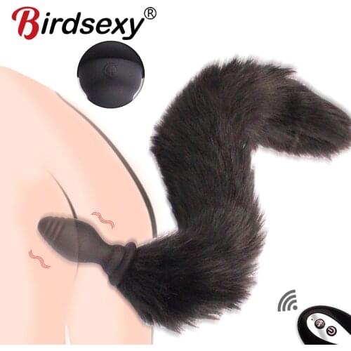 Fox Tail Anal Vibrator For women Dildo Butt Plug Prostate Massager Dildo Adult Game Buttplug Erotic Vibrator Sex Toys For Women