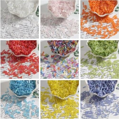 300 pcs/lot 2x7mm Austria Tube Shaped Crystal Beads Glass Seed Beads Loose Spacer Beads For Jewelry Making DIY Accessories