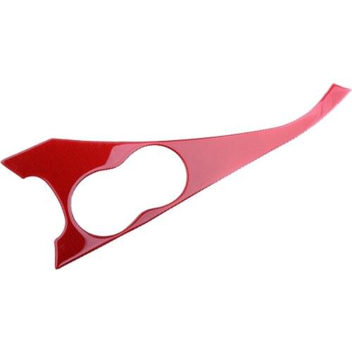 Car Interior Center Console Cup Holder Panel Trim Red Carbon Fiber Fit For Infiniti Q50 Q60 2014 2015 2016 2017 2018 2019