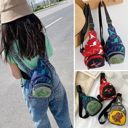 Free Shipping Childrens waist bag, boys Dinosaur Crossbody Bag, fashion babys chest bag, zero wallet, babys bag