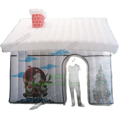 Free air shipping inflatable christmas house for sale, cheap inflatable santa grotto for Xmas outdoor party rental