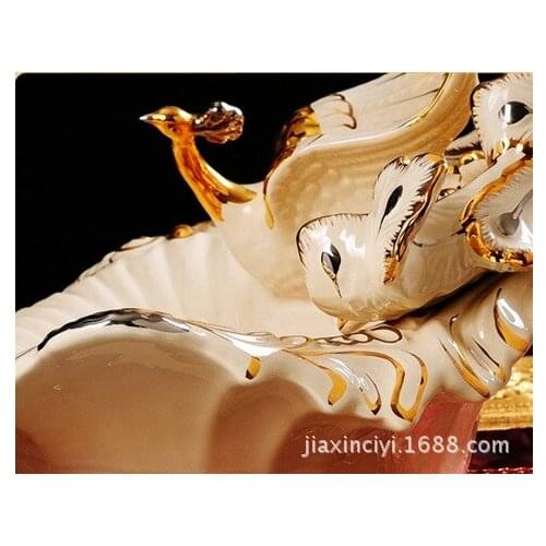 C luxurious classical ceramic fruit bowl ornaments gilt high-grade ceramic candy dish wedding gift