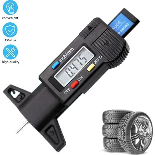 0-25mm LCD Digital Depth Gauge Caliper Tread Depth Gauge Tyre Tire Tread Gauge For Car Tire Measurer Tool Caliper Repair Tools