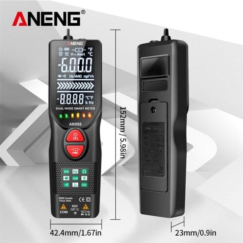 ANENG AN998 Digital Multimeter 6000 Automatic Counts Auto Range Professional Multimeter AC/DC Voltmeter OHM HZ Temp Tester