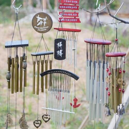 Wooden Lovely Wind Bell Pendant Decoration Birthday Gift Bedroom Balcony Room Shop Decorative Hanging Outdoor Metal Wind Chime